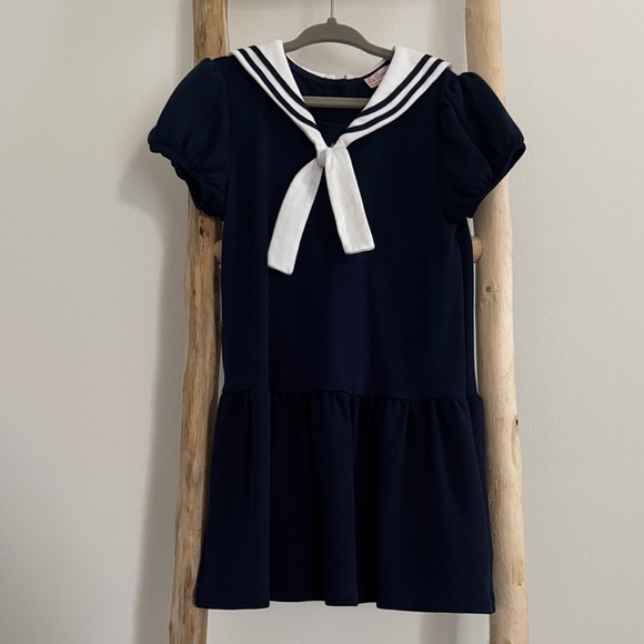 La Coqueta Navy Crisanta Girl Nautical Drop Waist Dress - Picture 10 of 10